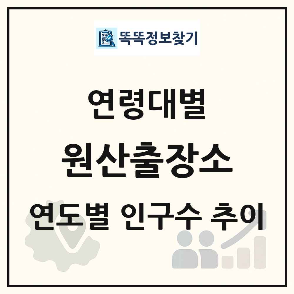 원산출장소 생애주기별 인구수 링크 그림